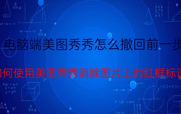 电脑端美图秀秀怎么撤回前一步 如何使用美图秀秀消除图片上的红框标识？